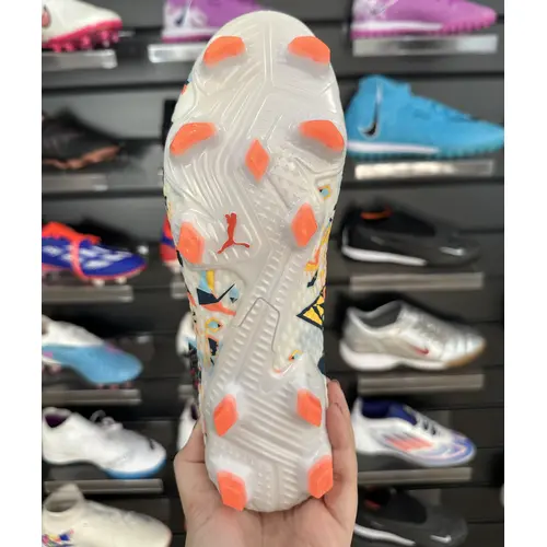 Chuteira Campo Puma Future 7 Branca e Colorida - Pronta Entrega