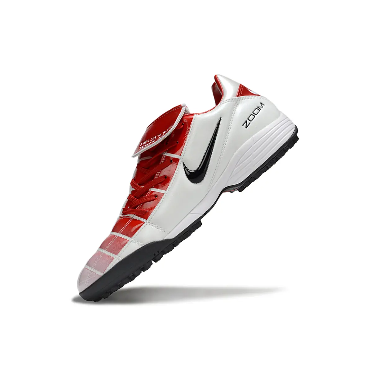 Chuteira Society Nike Total 90 TF Branco e Vermelho