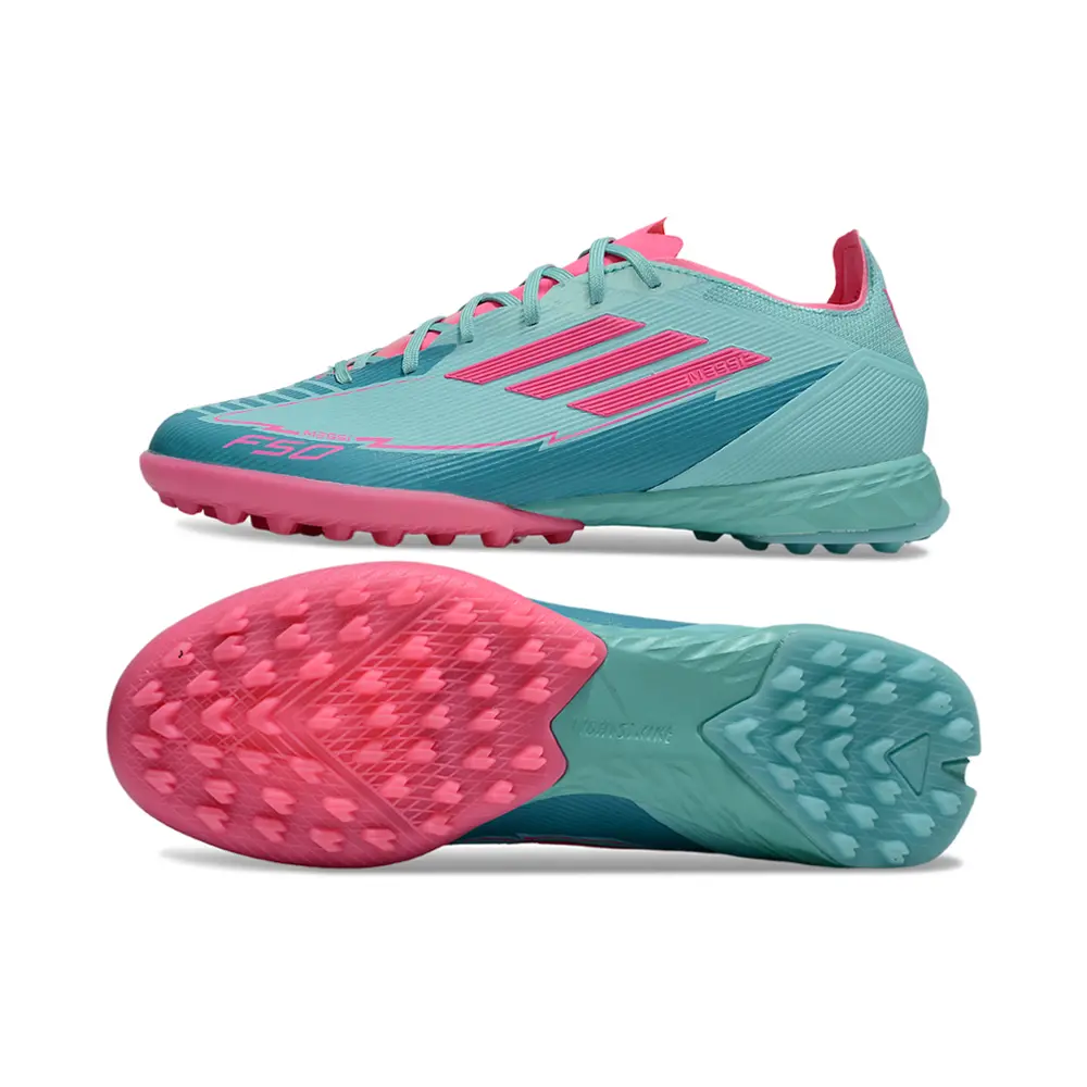 Chuteira Society Adidas F50 TF | Rosa e Azul