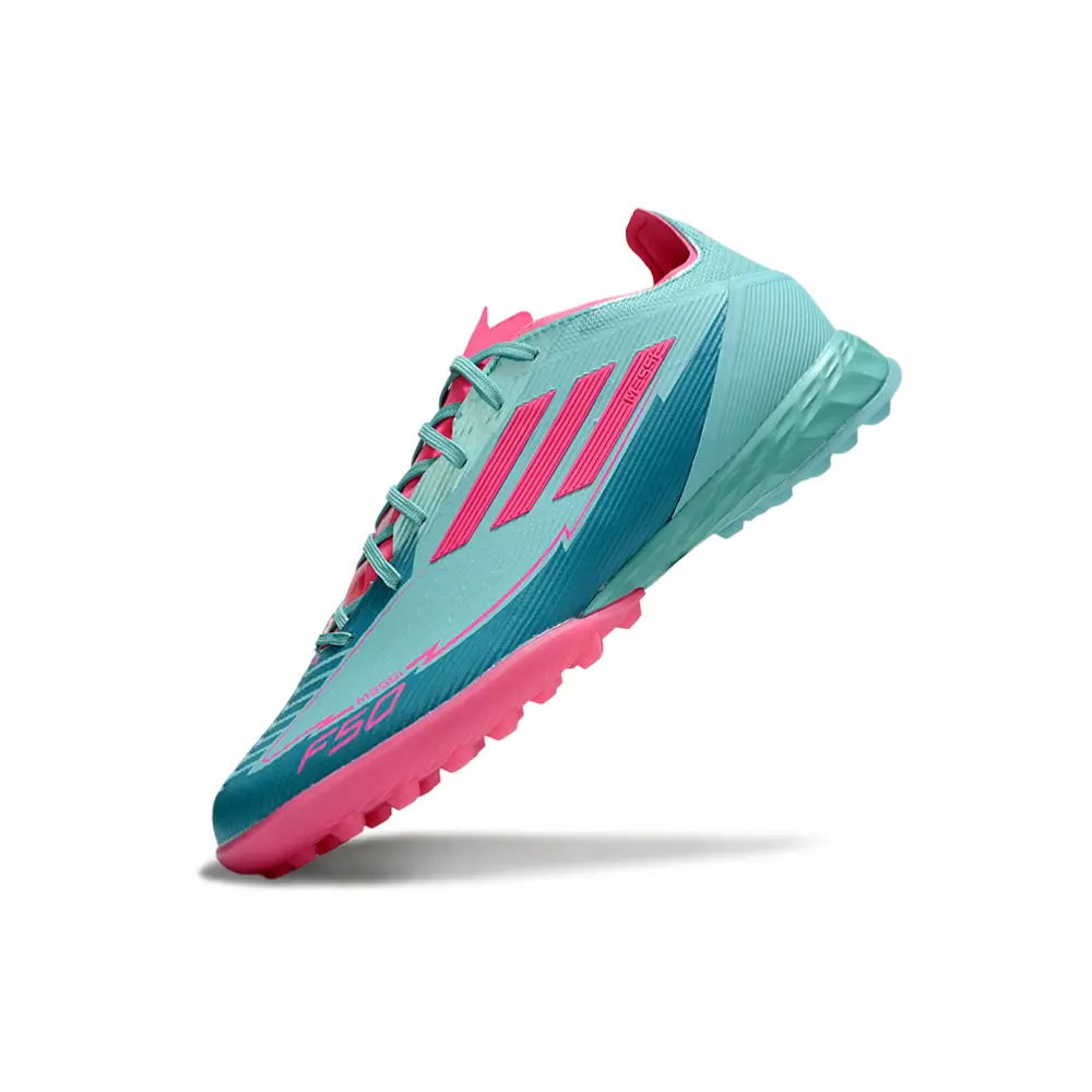 Chuteira Society Adidas F50 TF | Rosa e Azul