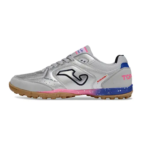 Chuteira Society Joma Top Flex Prata, Rosa e Azul