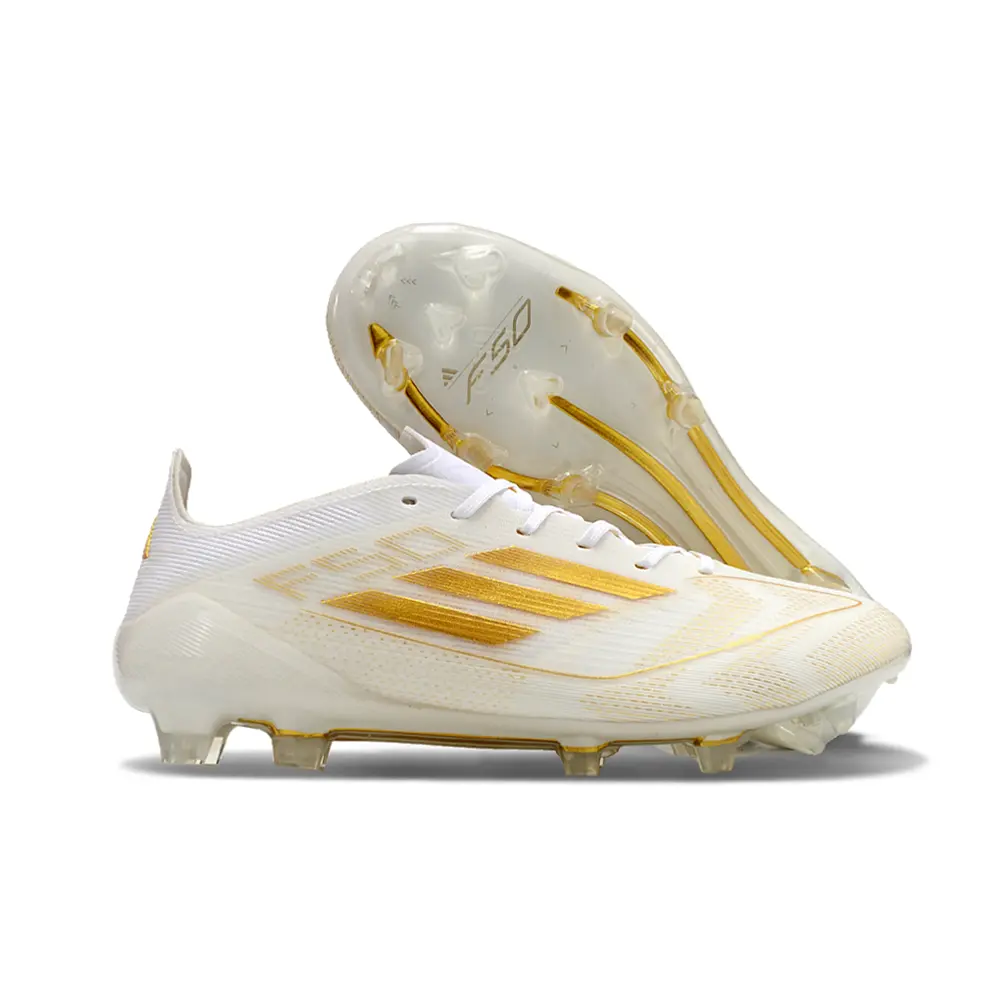 Chuteira Infantil Adidas F50 TF Branca e Dourada | Conforto e Estilo