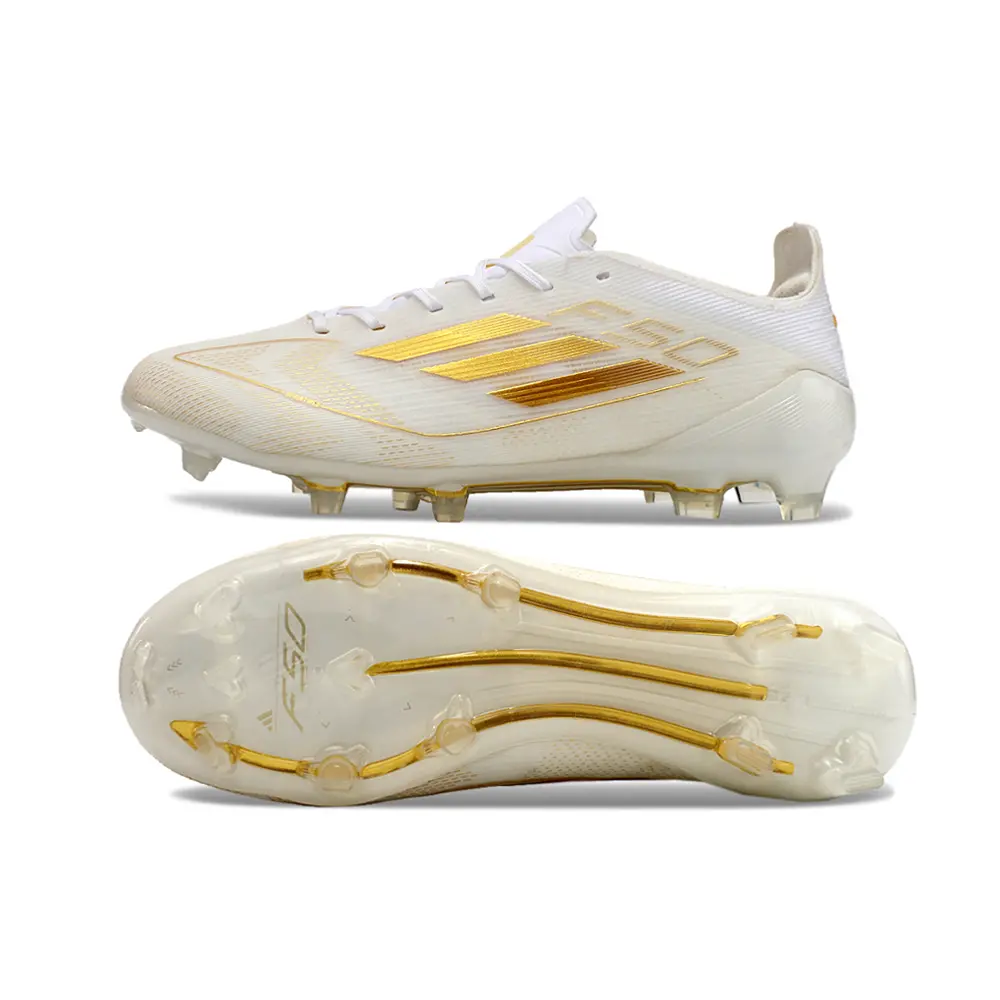 Chuteira Infantil Adidas F50 TF Branca e Dourada | Conforto e Estilo