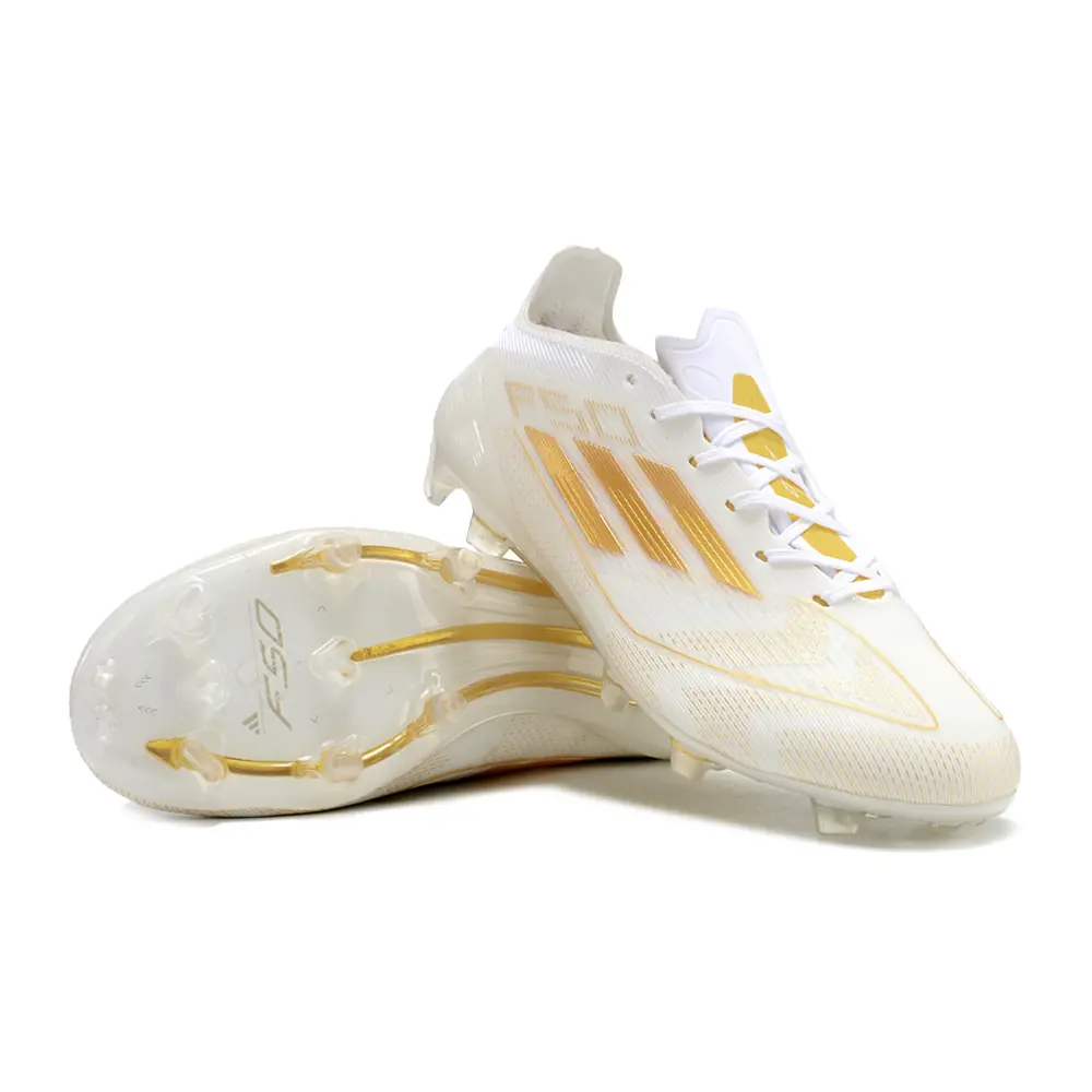 Chuteira Infantil Adidas F50 TF Branca e Dourada | Conforto e Estilo