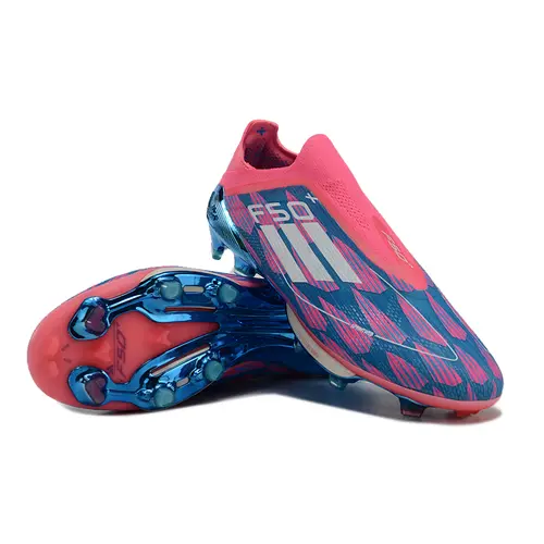 Chuteira Campo Adidas F50+ LL FG Rosa, Azul e Branca - Re-Emergence Pack