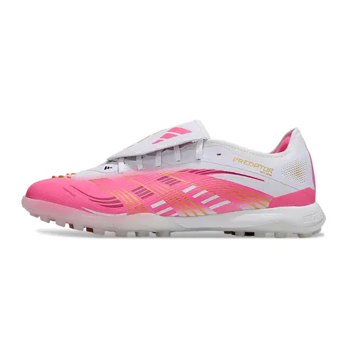 Chuteira Society Adidas Predator League Elite TF Branco e Rosa