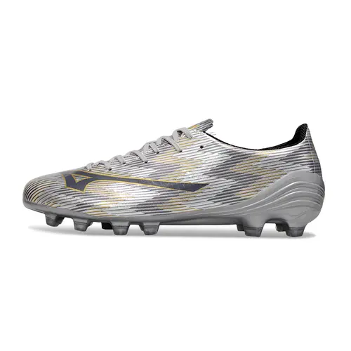 Chuteira Campo Mizuno Alpha II FG ''Platinum'' Prata