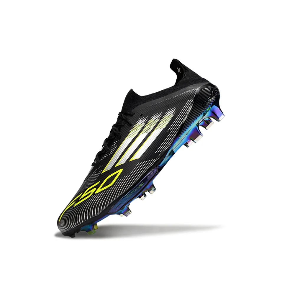 Chuteira Campo Adidas F50+ FG | Velocidade - Preto e Amarelo