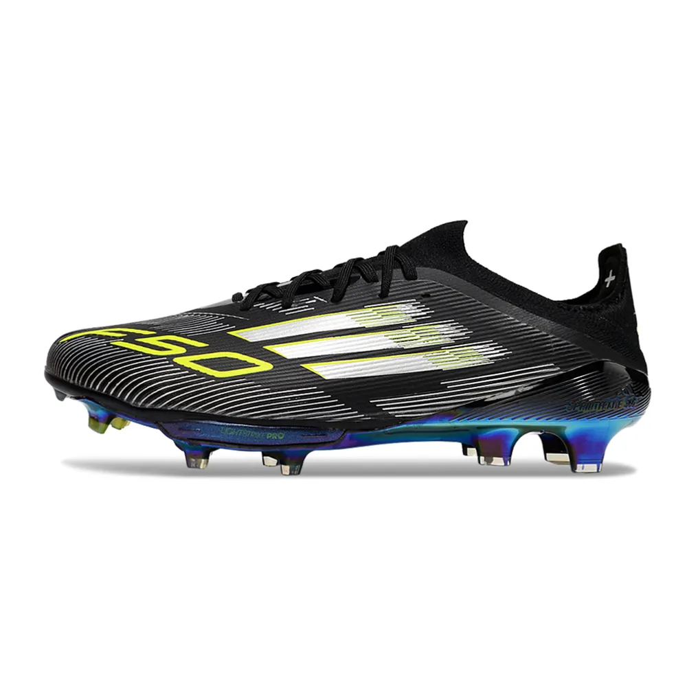 Chuteira Campo Adidas F50+ FG | Velocidade - Preto e Amarelo