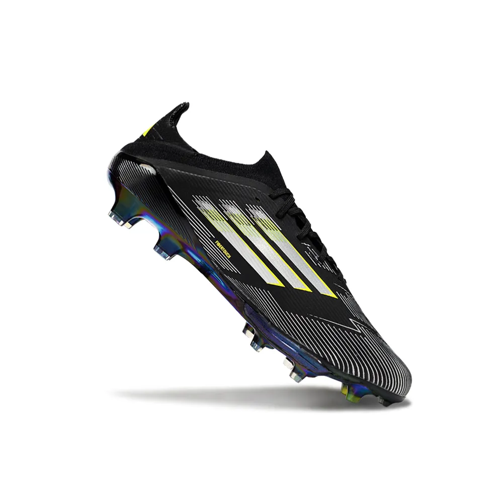 Chuteira Campo Adidas F50+ FG | Velocidade - Preto e Amarelo