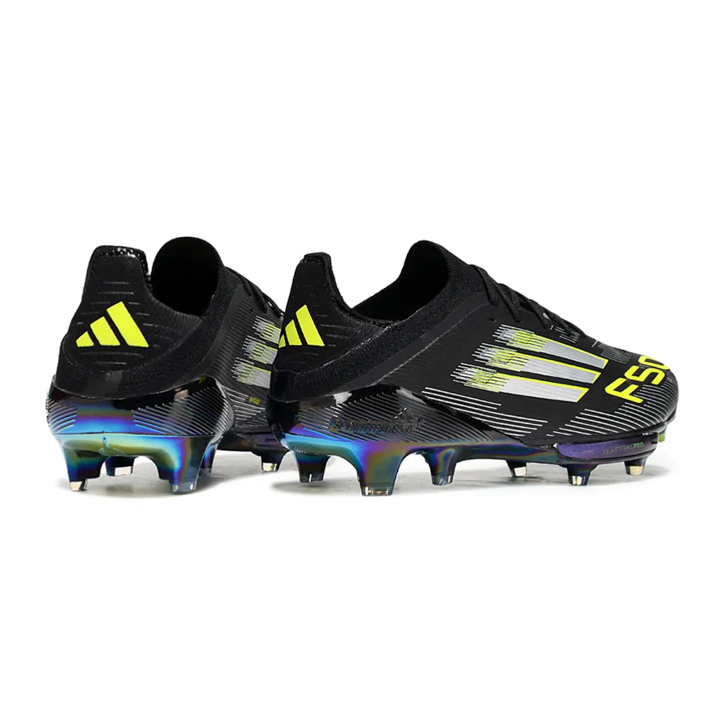 Chuteira Campo Adidas F50+ FG | Velocidade - Preto e Amarelo