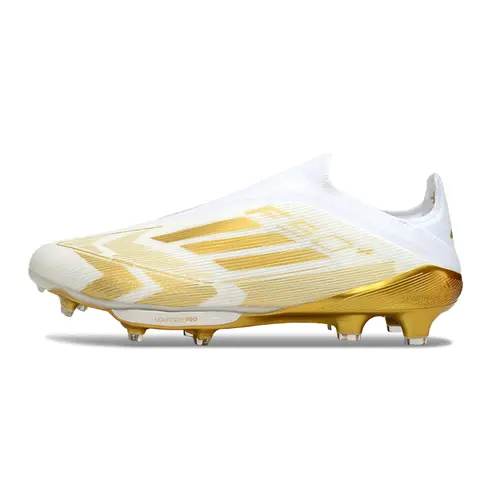 Chuteira Campo Adidas F50+ LL FG Branco e Dourado