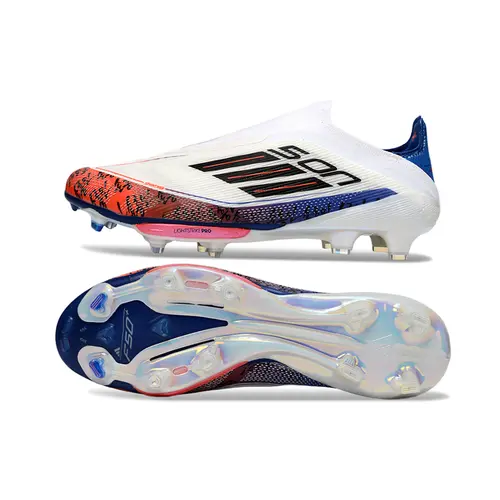 Chuteira Campo Adidas F50+ LL FG Branco, Azul e Laranja - Son