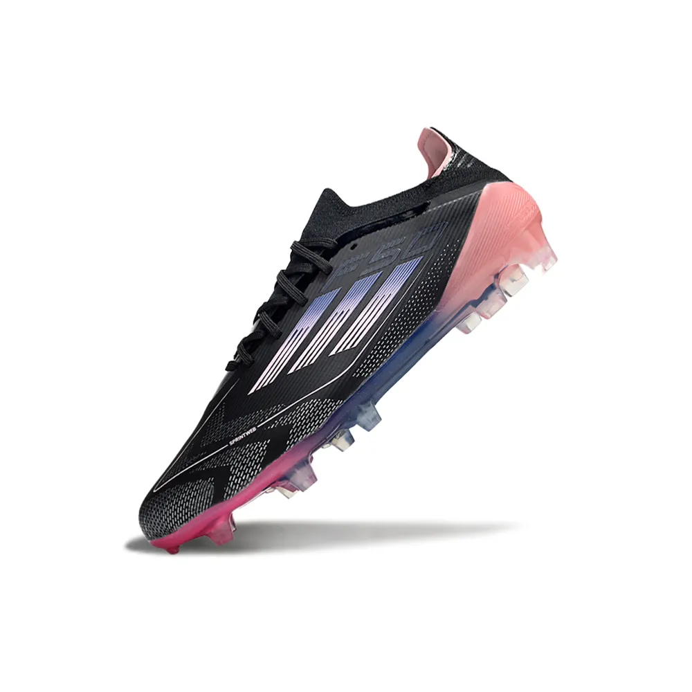 Chuteira Campo Adidas F50 FG Preto e Rosa | Velocidade Ousada