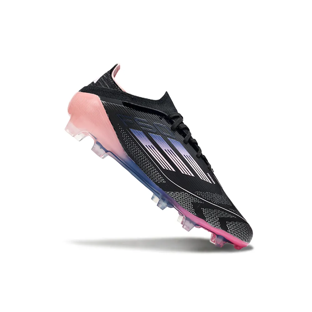 Chuteira Campo Adidas F50 FG Preto e Rosa | Velocidade Ousada