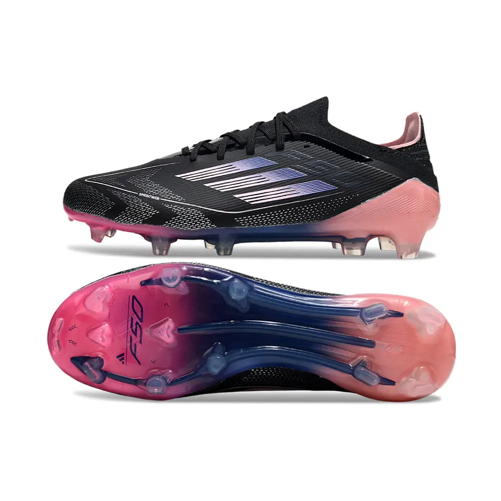 Chuteira Campo Adidas F50 FG Preto e Rosa | Velocidade Ousada