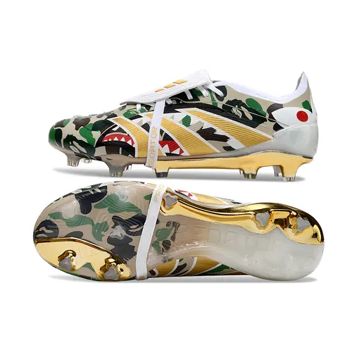 Chuteira Campo Adidas Predator FT 30 Elite FG Dourado, Verde, Preto, Branco e Vermelho