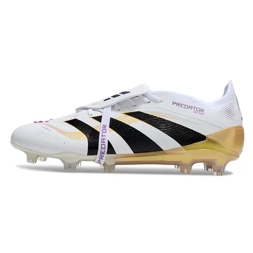 Chuteira Campo Adidas Predator FT 30 Elite FG Branco, Preto e Dourado