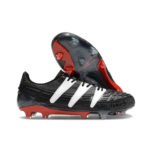 Chuteira Campo Adidas Predator Accelerator FG Preta, Branca e Vermelho