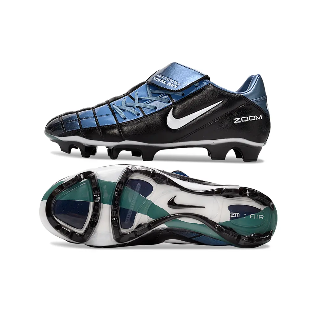Chuteira Nike Total 90 FG - Campo Preto e Azul