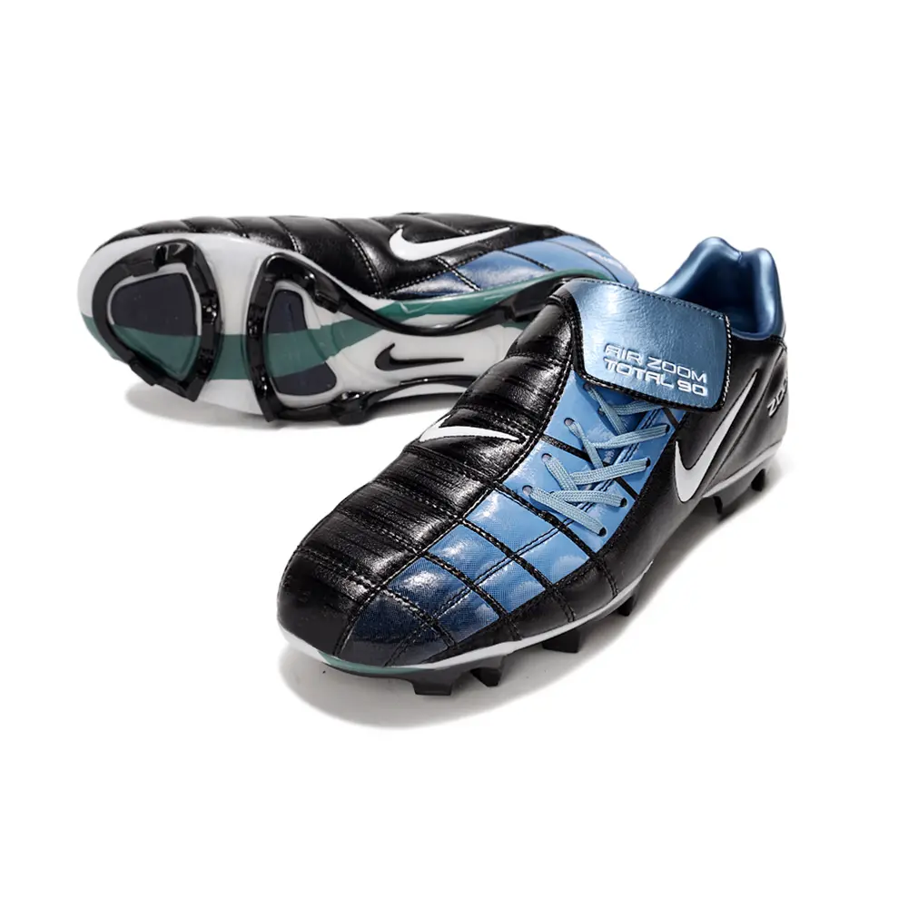 Chuteira Nike Total 90 FG - Campo Preto e Azul