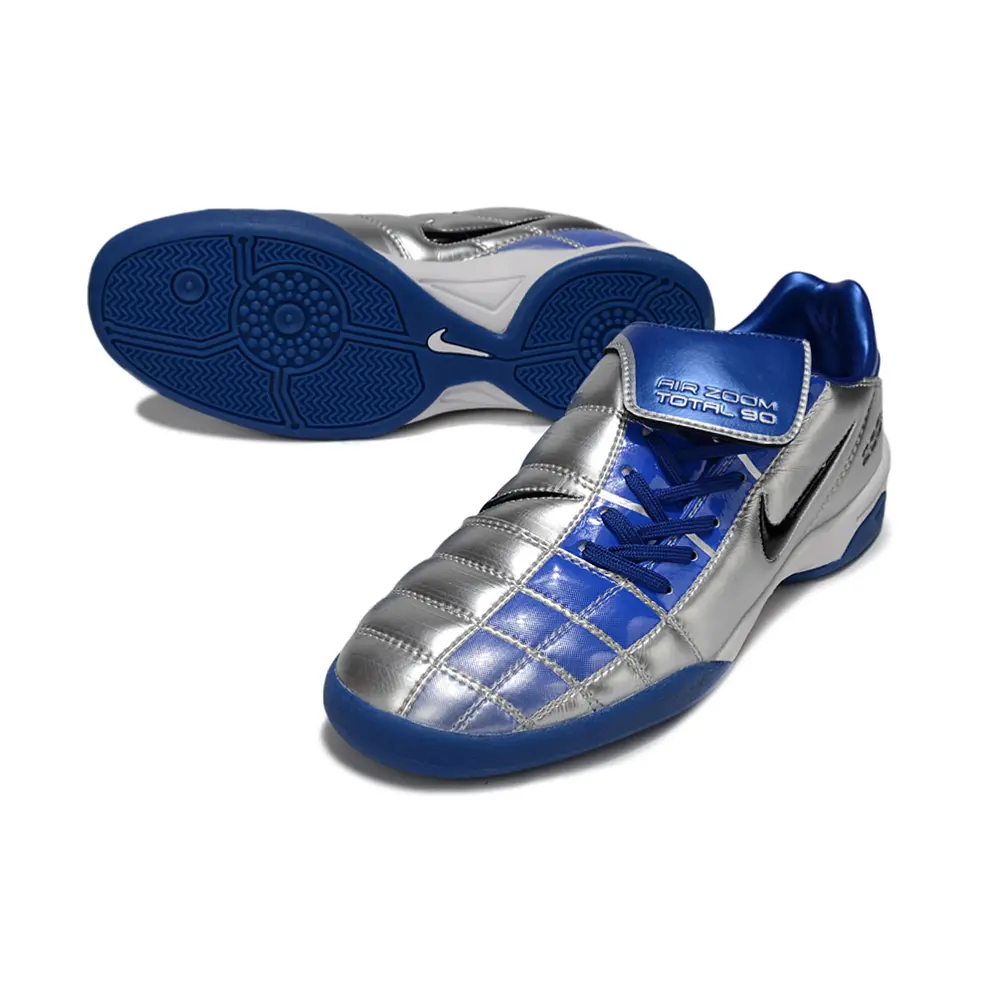 Chuteira Futsal Nike Total 90 IC Azul e Prata | Durável e Estilosa