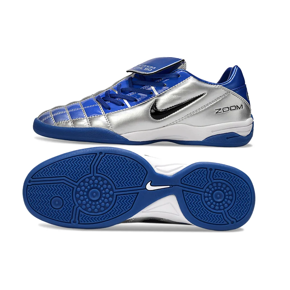 Chuteira Futsal Nike Total 90 IC Azul e Prata | Durável e Estilosa