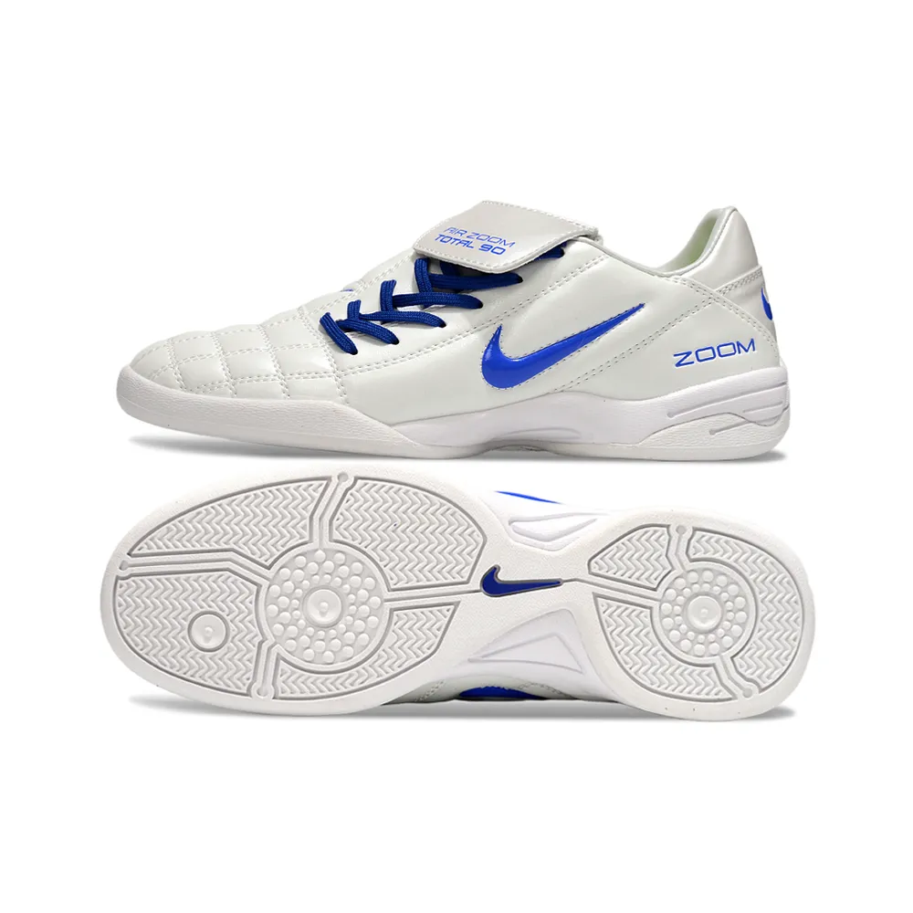 Chuteira Futsal Nike Total 90 IC Branco e Azul | Conforto