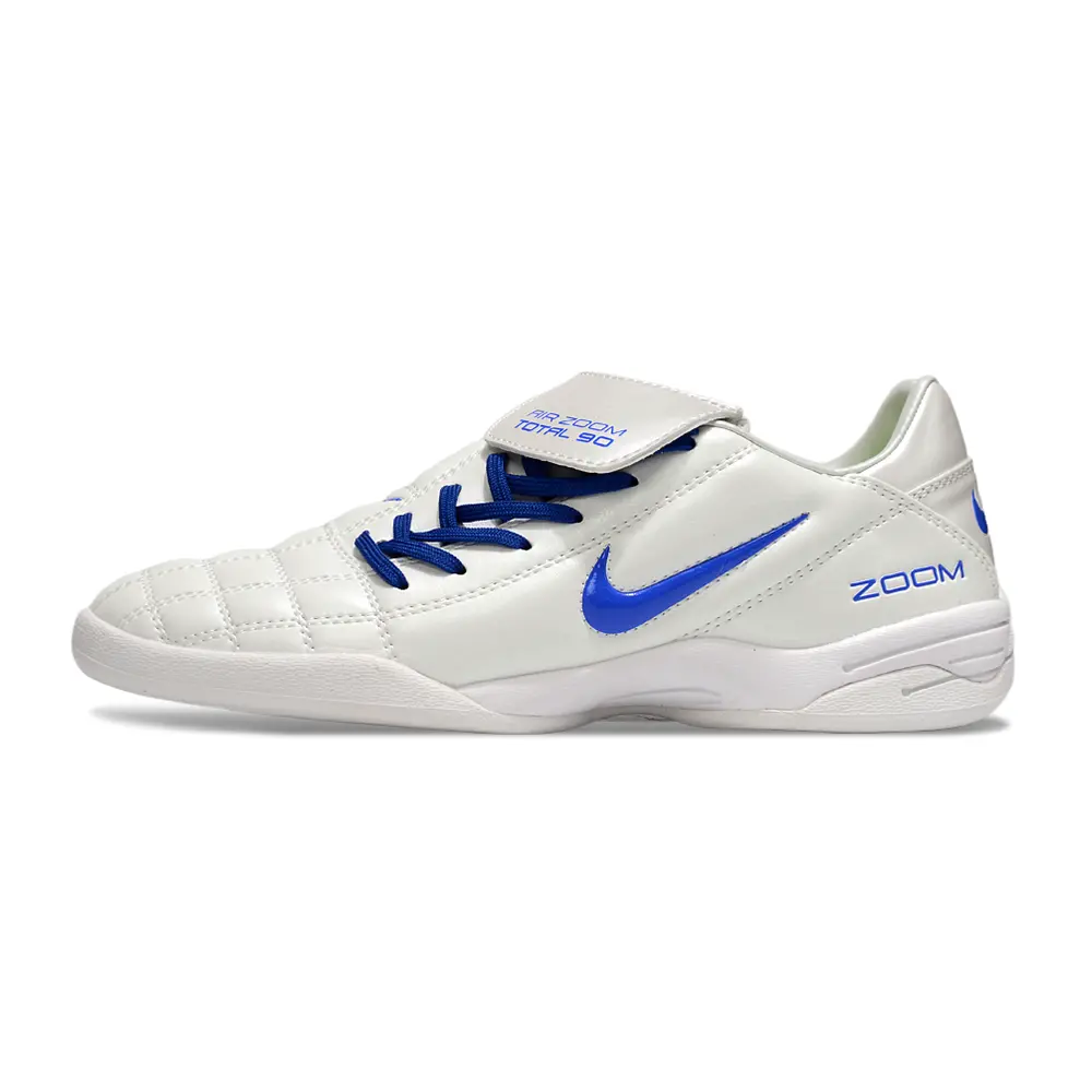 Chuteira Futsal Nike Total 90 IC Branco e Azul | Conforto