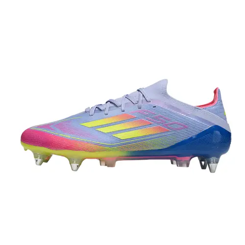 Chuteira Campo Adidas F50 Ponta de Aluminio Roxo, Azul, Rosa e Amarelo