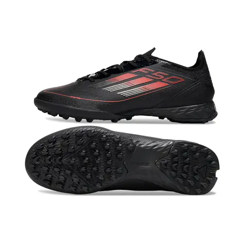 Chuteira Society Adidas F50 TF Preto e Vermelho