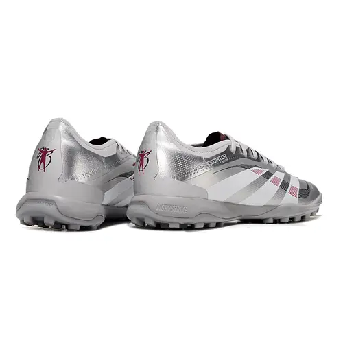 Chuteira Society Adidas Predator Elite TF Prata e Vermelho