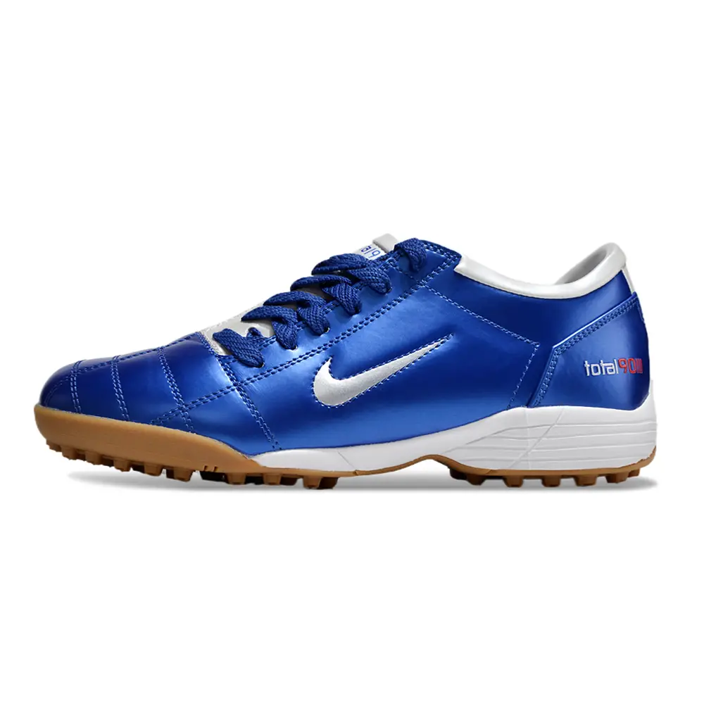 Chuteira Society Nike Total 90 | Design retrô azul