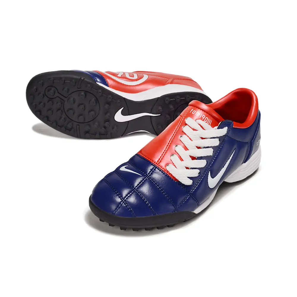 Chuteira Society Nike Total 90 TF Azul e Vermelho | Visual marcante