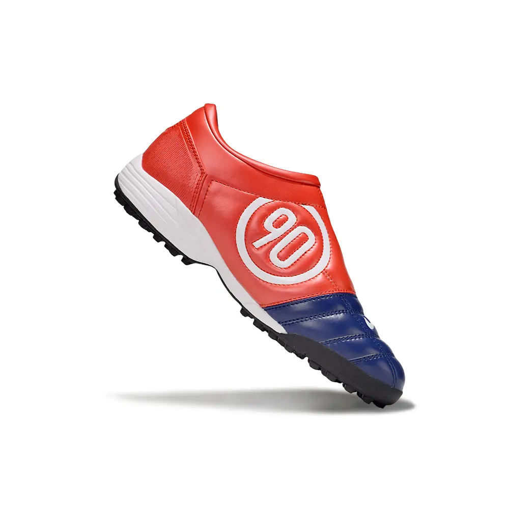 Chuteira Society Nike Total 90 TF Azul e Vermelho | Visual marcante