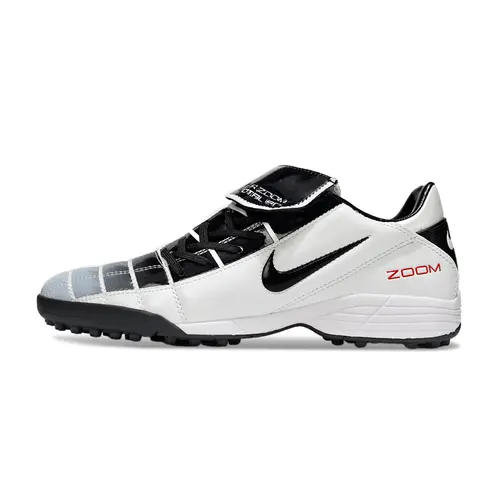 Chuteira Society Nike Total 90 III TF Branco e Preto com Lingua