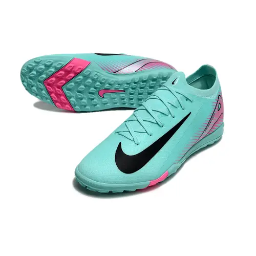 Chuteira Society Nike Air Zoom Mercurial Vapor 16 Elite TF Azul e Rosa