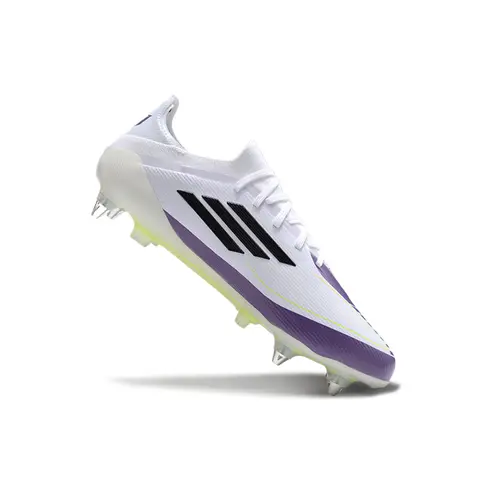 Chuteira Campo Adidas F50 Ponta de Aluminio Branco, Roxo, Amarelo e Preto