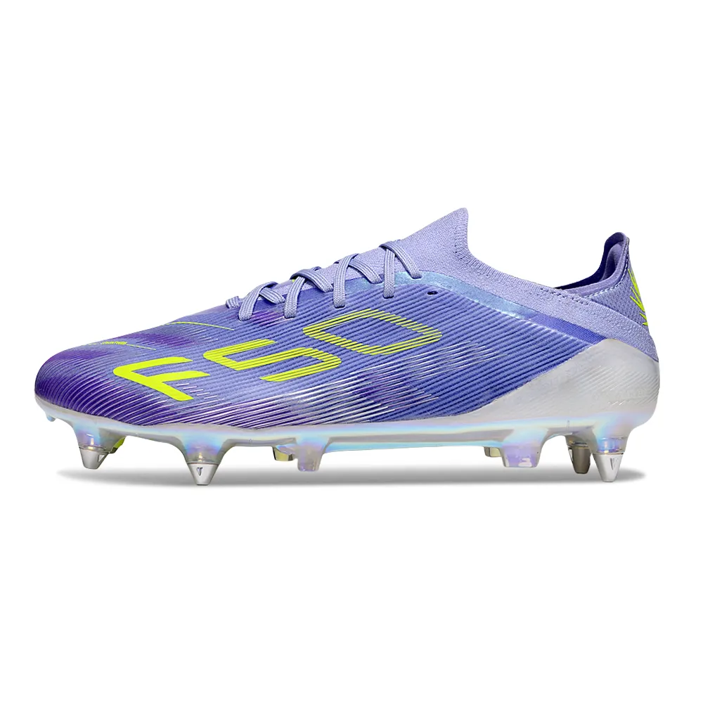 Chuteira Campo Adidas F50+ LL Ponta de Aluminio Roxo e Verde | Leve