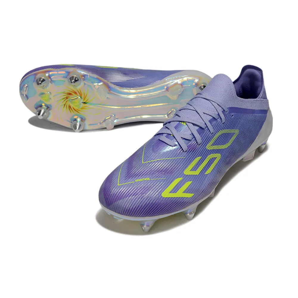 Chuteira Campo Adidas F50+ LL Ponta de Aluminio Roxo e Verde | Leve