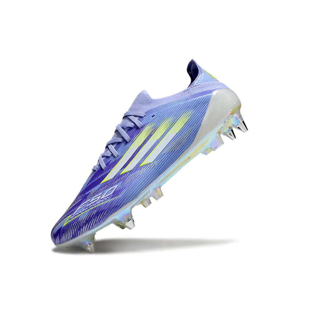 Chuteira Campo Adidas F50 Ponta de Alumínio Roxo e Verde