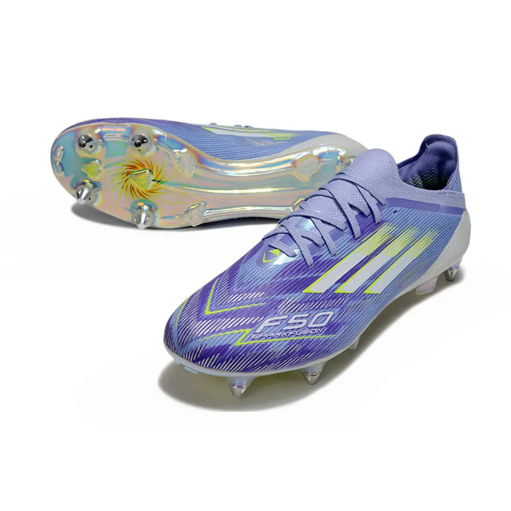 Chuteira Campo Adidas F50 Ponta de Alumínio Roxo e Verde