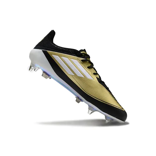 Chuteira Campo Adidas F50 Ponta de Aluminio Dourado e Preto