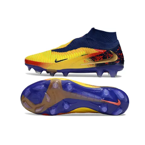 Chuteira Campo Nike Phantom GX 6 DF Elite FG Azul, Amarelo e Vermelho