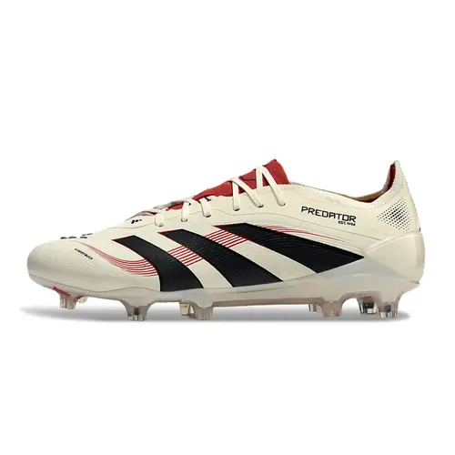 Chuteira Campo Adidas Predator Elite FG Bege e Vermelha - Goal Hunter