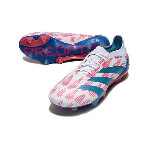 Chuteira Campo Adidas Predator Elite FG Branca, Azul e Rosa - Reemergence Pack