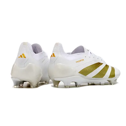 Chuteira Campo Adidas Predator Elite FG Branco e Dourado