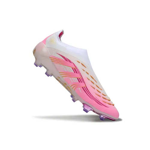 Chuteira Campo Adidas Predator Elite FG Branco e Rosa