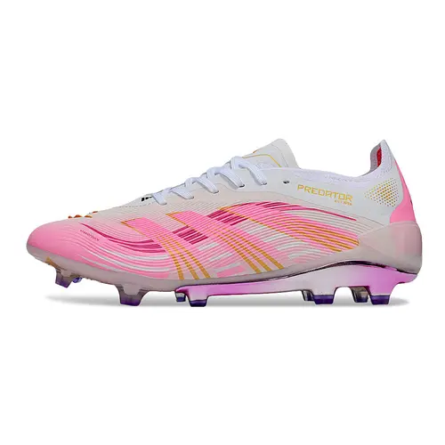 Chuteira Campo Adidas Predator Elite FG Branco e Rosa