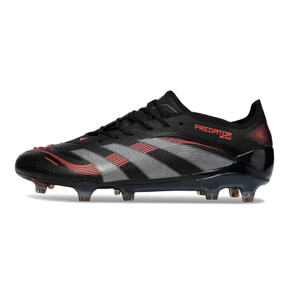 Chuteira Campo Adidas Predator Elite FG Preta e Vermelha